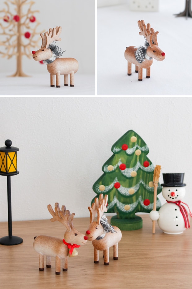 ノルディカニッセ 2022 トナカイ ブラウン マフラー NORDIKA nisse クリスマス 雑貨 木製 人形 北欧 NRD120719