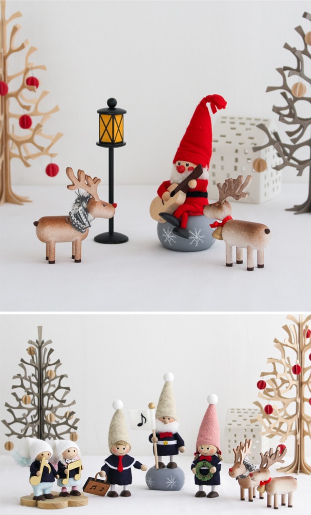 ノルディカニッセ 2022 トナカイ ブラウン マフラー NORDIKA nisse クリスマス 雑貨 木製 人形 北欧 NRD120719