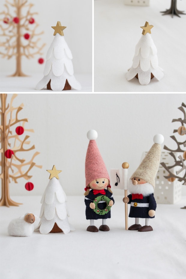ノルディカニッセ フェルトツリー 白 クリスマスツリー NORDIKA nisse クリスマス 雑貨 木製 人形 北欧 NRD120644
