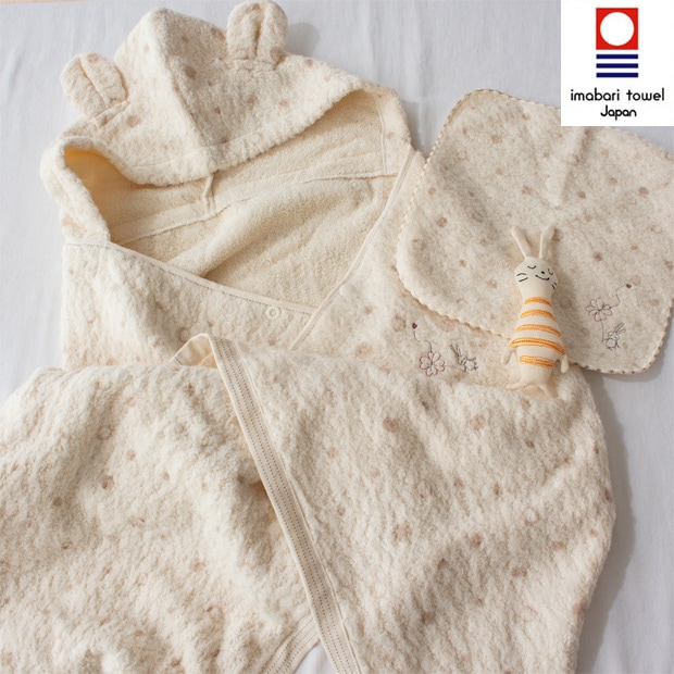 kontex ミュール フード付きバスタオル ハンカチ キッシュニギニギ セット BOX入り