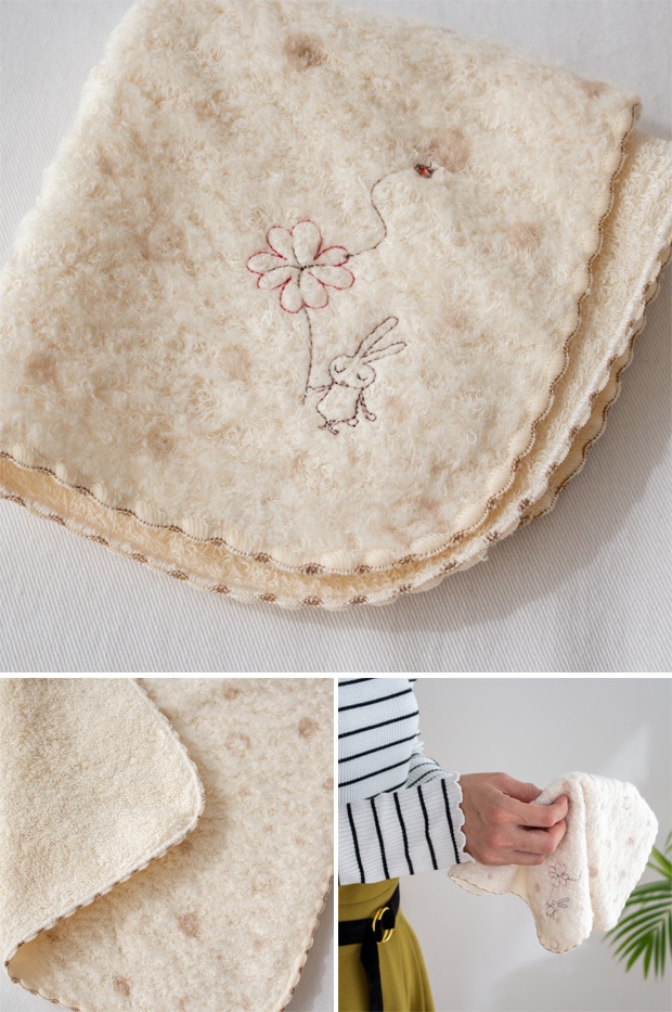 kontex ミュール フード付きバスタオル ハンカチ キッシュニギニギ セット BOX入り