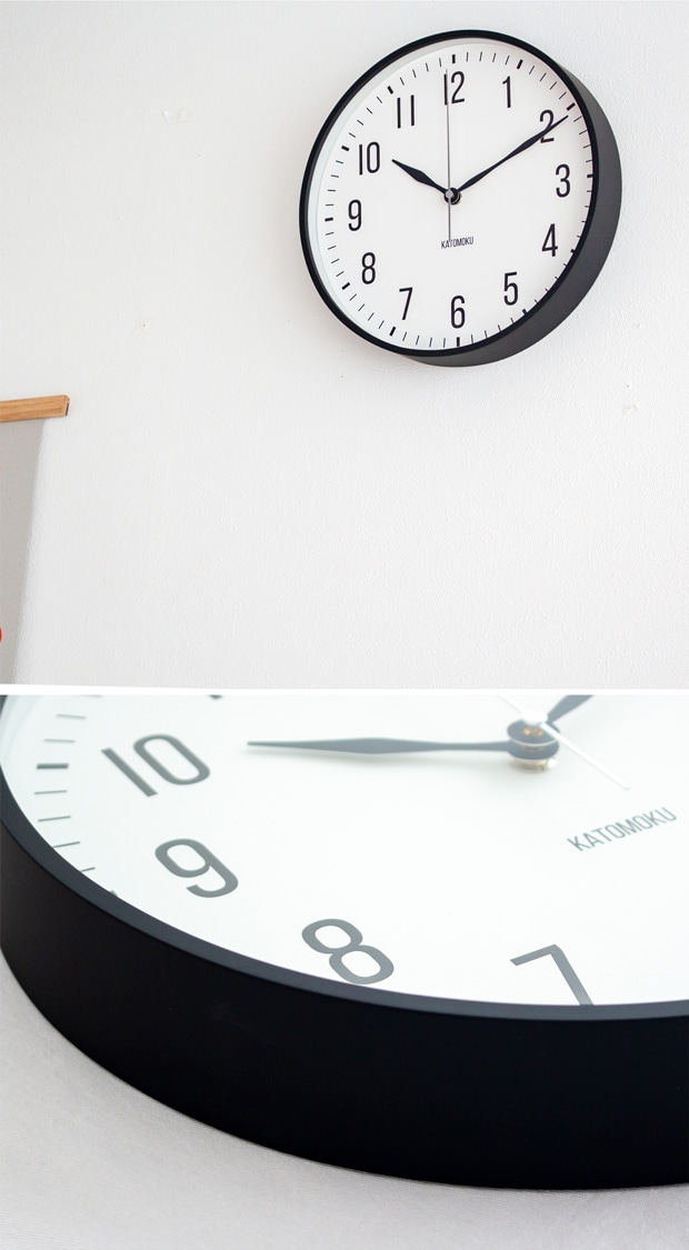 掛け時計 電波時計 木製 加藤木工 plywood wall clock 19 ブラック 黒