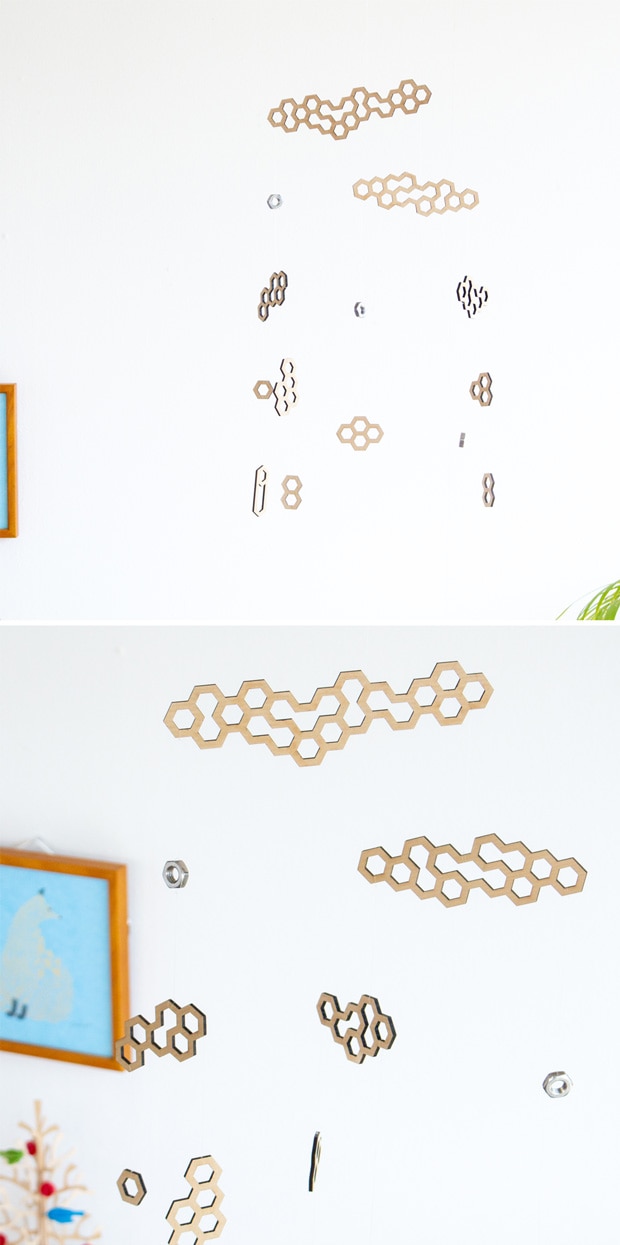 Sukima. スキマ モビール いわ 木製 岩のモビール ナチュラル 室内 建築