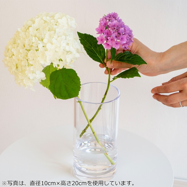 ポリカーボネート 花瓶 割れない 軽い 割れない花瓶 小さい フラワーベース PC straight-R 高さ15cm 直径10cm CLAY クレイ
