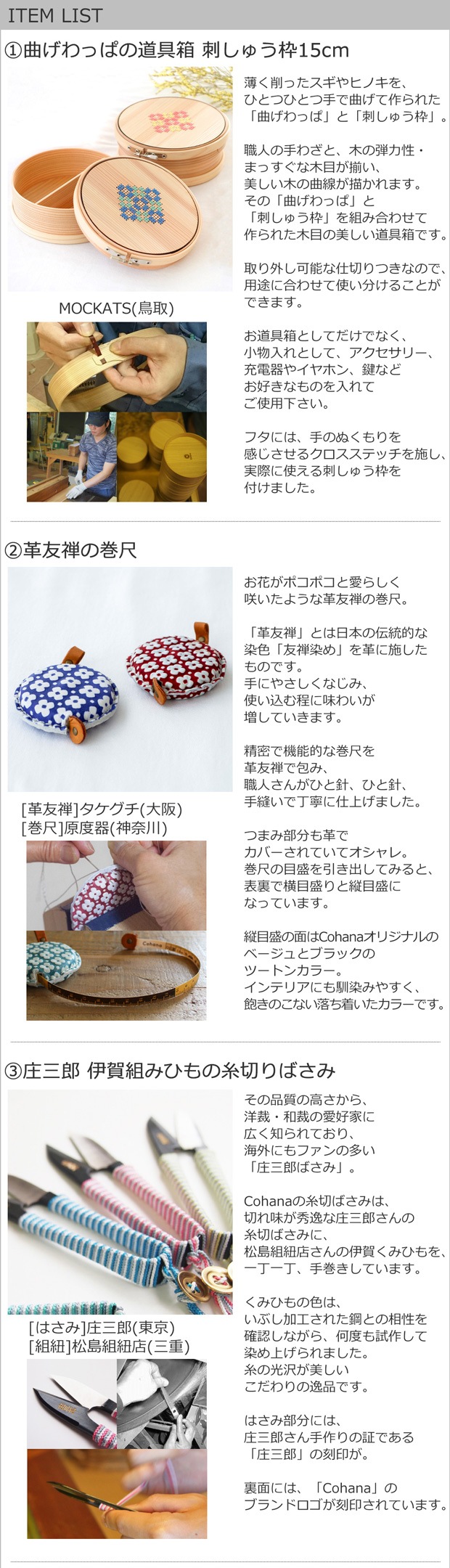 ITEM LIST1、2、3