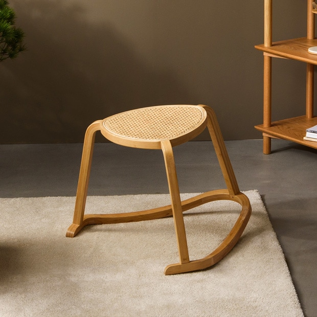 GUDEE ロッキングスツール スツール 椅子 おしゃれ シンプル 木製 竹 バンブー 籐 ラタン TRIRO Natural bamboo rocking stool GudeeLife