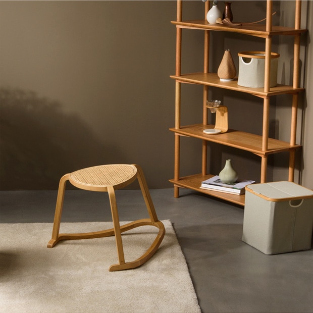 GUDEE ロッキングスツール スツール 椅子 おしゃれ シンプル 木製 竹 バンブー 籐 ラタン TRIRO Natural bamboo rocking stool GudeeLife　GUDEE