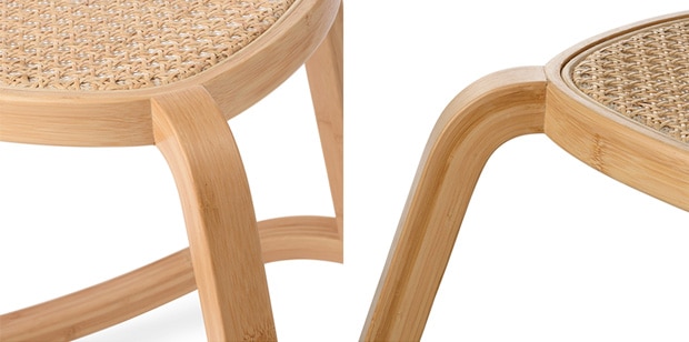 GUDEE ロッキングスツール スツール 椅子 おしゃれ シンプル 木製 竹 バンブー 籐 ラタン TRIRO Natural bamboo rocking stool GudeeLife　GUDEE