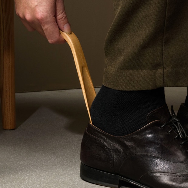 GUDEE 靴べら 靴ベラ 革ひも付き 引っ掛け 木製 竹 玄関用品 RICO Shoe horn GudeeLife グディ グッディ