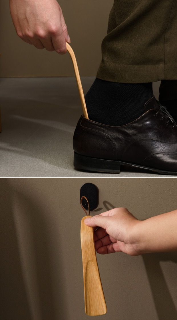 GUDEE 靴べら 靴ベラ 革ひも付き 引っ掛け 木製 竹 玄関用品 RICO Shoe horn GudeeLife グディ グッディ　GUDEE
