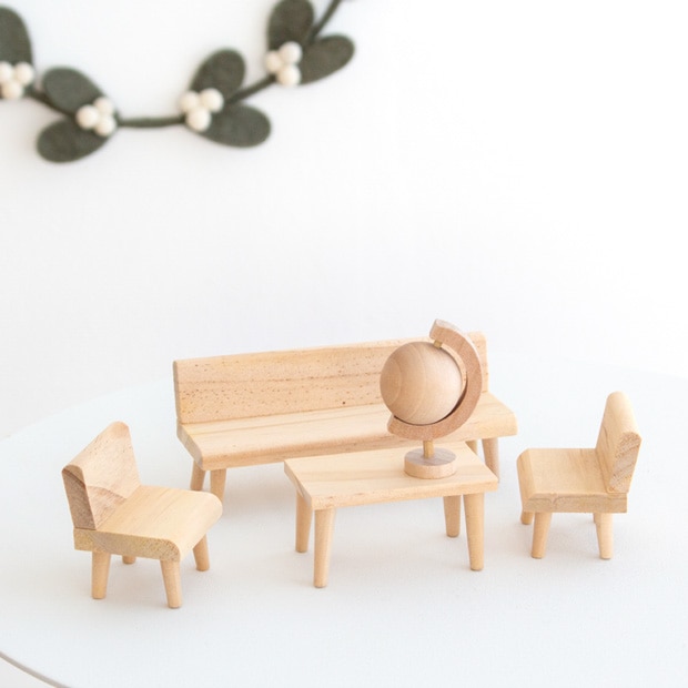 Lundby ミニチュア 木の家具セット 家具 1/18 木製 北欧