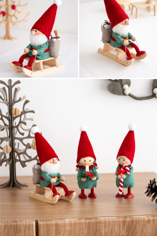 ノルディカニッセ 2023 新作 そりに乗ったサンタ Joy to the world NORDIKA nisse クリスマス 雑貨 木製 人形 北欧 NRD120758