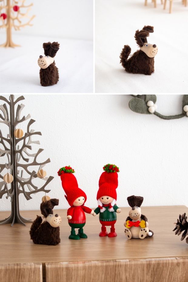 ノルディカニッセ 2023 新作 イヌ ブラウン 犬 NORDIKA nisse クリスマス 雑貨 木製 人形 北欧 NRD120768