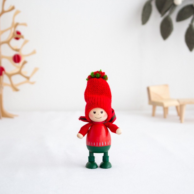 ノルディカニッセ 2023 新作 ツインズ 赤いセーターのふとっちょ男の子 ニットシリーズ NORDIKA nisse クリスマス 雑貨 木製 人形 北欧 NRD120770
