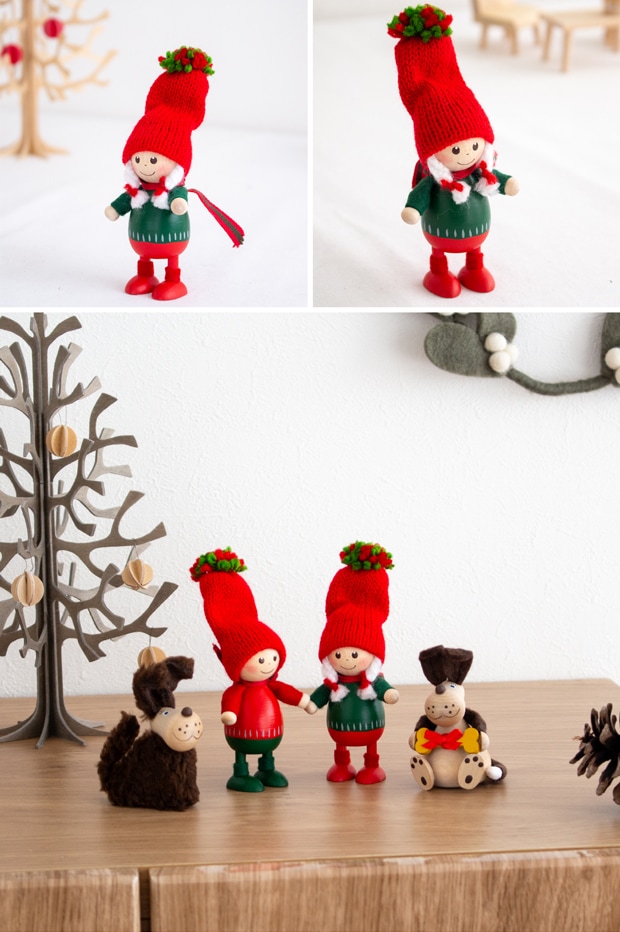 ノルディカニッセ 2023 新作 ツインズ 緑のセーターの胴長の女の子 ニットシリーズ NORDIKA nisse クリスマス 雑貨 木製 人形 北欧 NRD120771