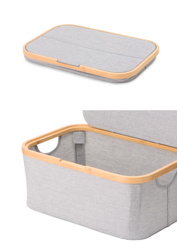 GUDEE 収納ボックス 収納カゴ ふた付き 長方形 折り畳み 収納 竹 バンブー 布 Akore-Storage basket with lid Rect GudeeLife　GUDEE