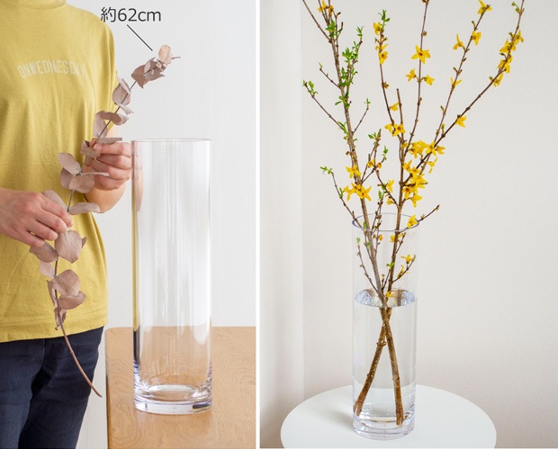 ポリカーボネート 花瓶 割れない 軽い 割れない花瓶 枝もの 大きい フラワーベース PC straight-R 高さ40cm 直径12cm CLAY クレイ