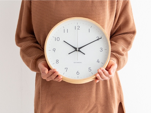 加藤木工 カトモク 掛け時計 KATOMOKU plywood wall clock 22 ナチュラル 掛時計 木製 電波時計 スイープムーブメント 日本製 KM-121