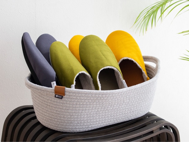 ABE HOME SHOES 帆布バブーシュ ＋ ボア Mサイズ 23～25cm 冬用 ルームシューズ スリッパ 無地 日本製 レディース メンズ 大人用 阿部産業