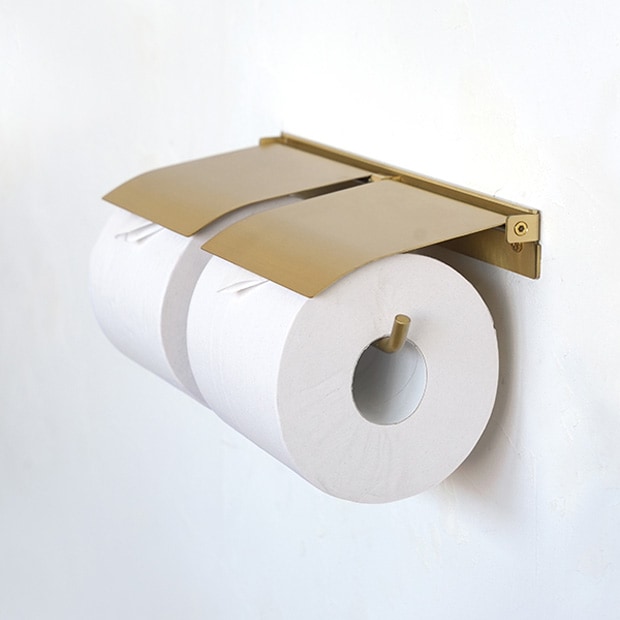 flap ペーパーホルダーダブル ブラス トイレットペーパーホルダー 真ちゅう 真鍮 インテリア雑貨 AXCIS アクシス