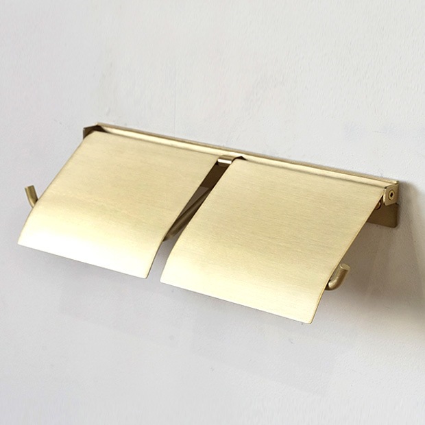 flap ペーパーホルダーダブル ブラス トイレットペーパーホルダー 真ちゅう 真鍮 インテリア雑貨 AXCIS アクシス