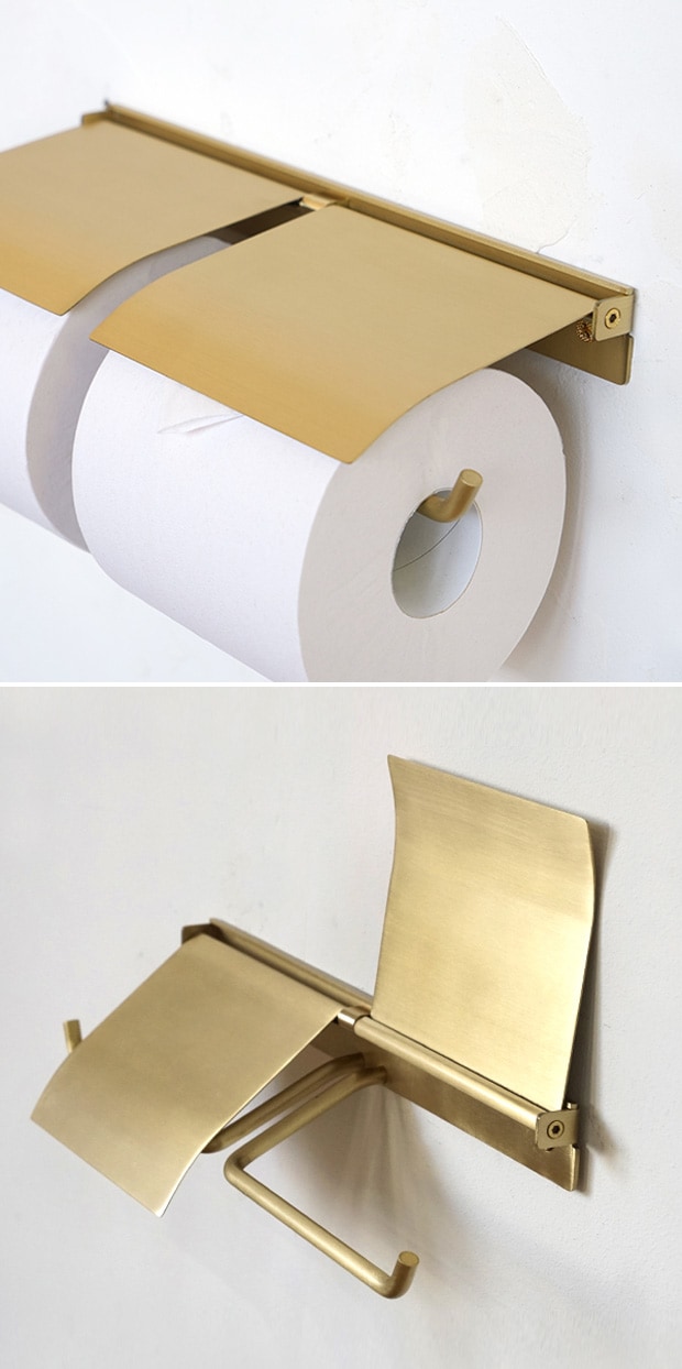 flap ペーパーホルダーダブル ブラス トイレットペーパーホルダー 真ちゅう 真鍮 インテリア雑貨 AXCIS アクシス