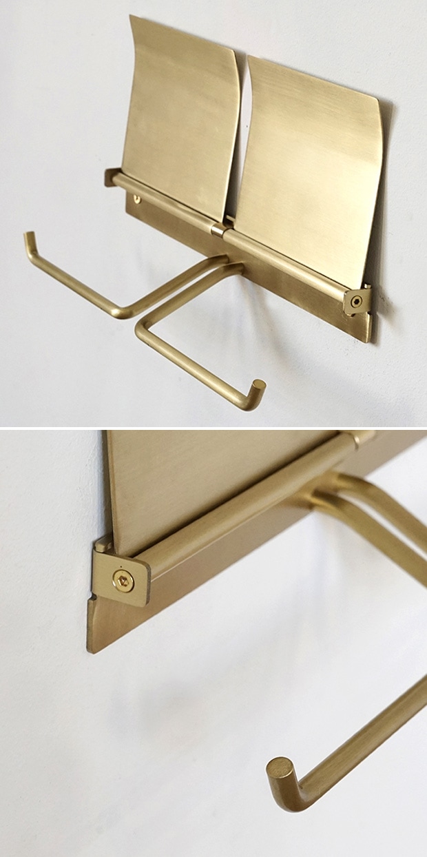 flap ペーパーホルダーダブル ブラス トイレットペーパーホルダー 真ちゅう 真鍮 インテリア雑貨 AXCIS アクシス