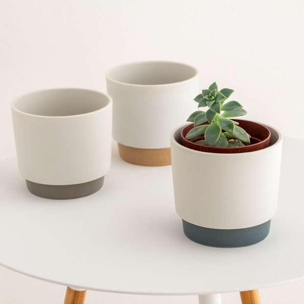 プランターポット 植木鉢 直径9.5cm プランター 小型 陶磁器 ground grip pot S 晋山窯ヤマツ 日本製 美濃焼