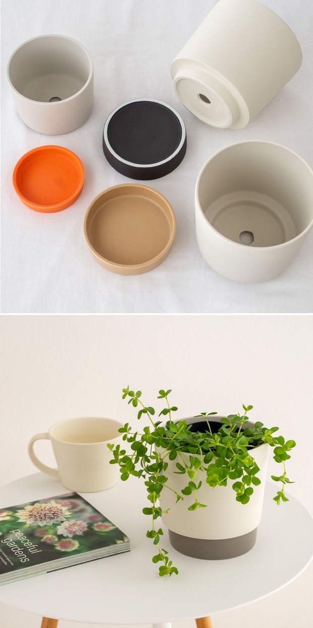 プランターポット 植木鉢 直径11.5cm プランター 中型 陶磁器 ground grip pot M 晋山窯ヤマツ 日本製 美濃焼
