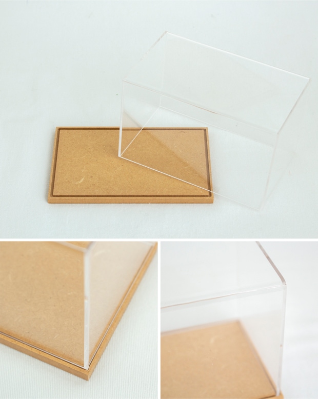 アクリルケース W133×D82×H82mm 木製 アクリルディスプレイボックス コレクションケース フィギュアケース 紙風景 Jeantopia ジントピア