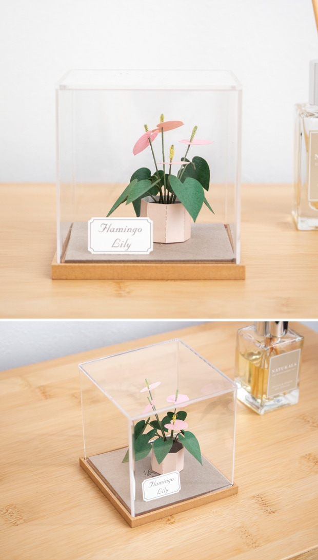 ペーパークラフト キット フラミンゴリリー ミニチュア 紙製 植物 紙風景 紙の風景 Flamingo Lily Jeantopia ジントピア