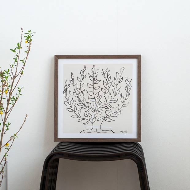 ポスター フレーム付き Le platane S 37.5×37.5cm 木製 正方形 ポスターフレーム プラタナス 低木 アートポスター Henri Matisse アンリ・マティス bicosya 美工社