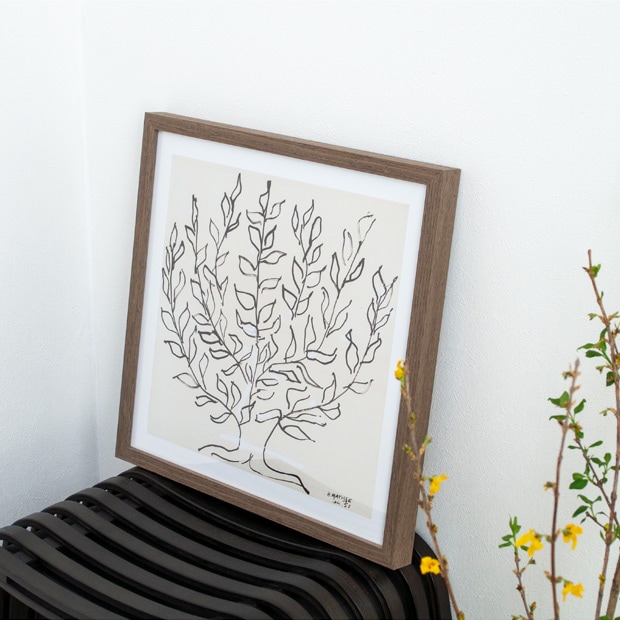 ポスター フレーム付き Le platane S 37.5×37.5cm 木製 正方形 ポスターフレーム プラタナス 低木 アートポスター Henri Matisse アンリ・マティス bicosya 美工社
