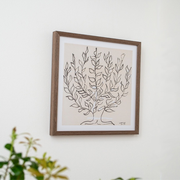 ポスター フレーム付き Le platane S 37.5×37.5cm 木製 正方形 ポスターフレーム プラタナス 低木 アートポスター Henri Matisse アンリ・マティス bicosya 美工社