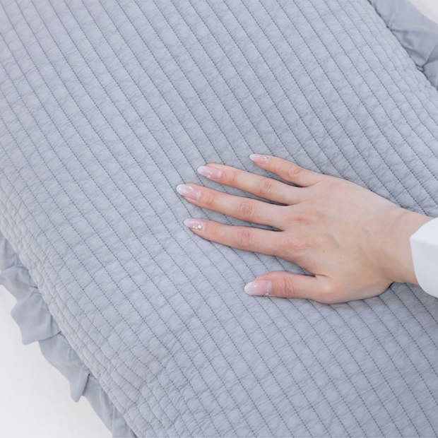 イブル 枕カバー フリル付き 43×63cm オーガニックコットン 8182 韓国イブル 洗える 丸洗い Striped ibul ストライプイブル