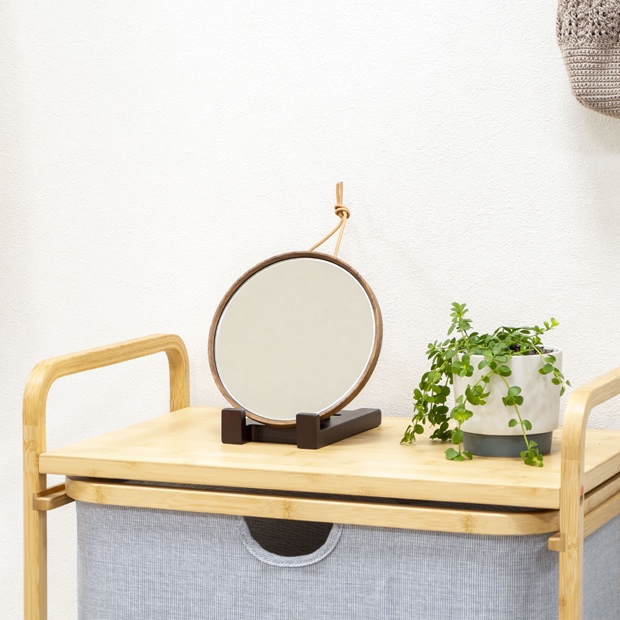 CLASSOCO FURNITURE 小さい壁掛けミラー 木製 鏡 クラスコファニチャー