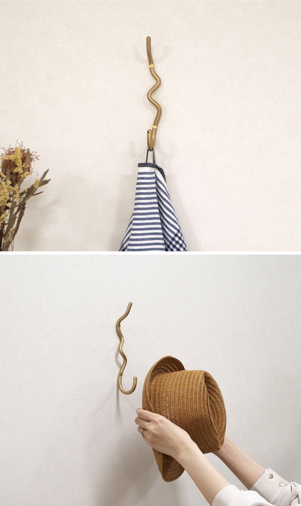 Ferm Living ファームリビング Curvature Hook カーバチュア フック ブラス ブラックブラス