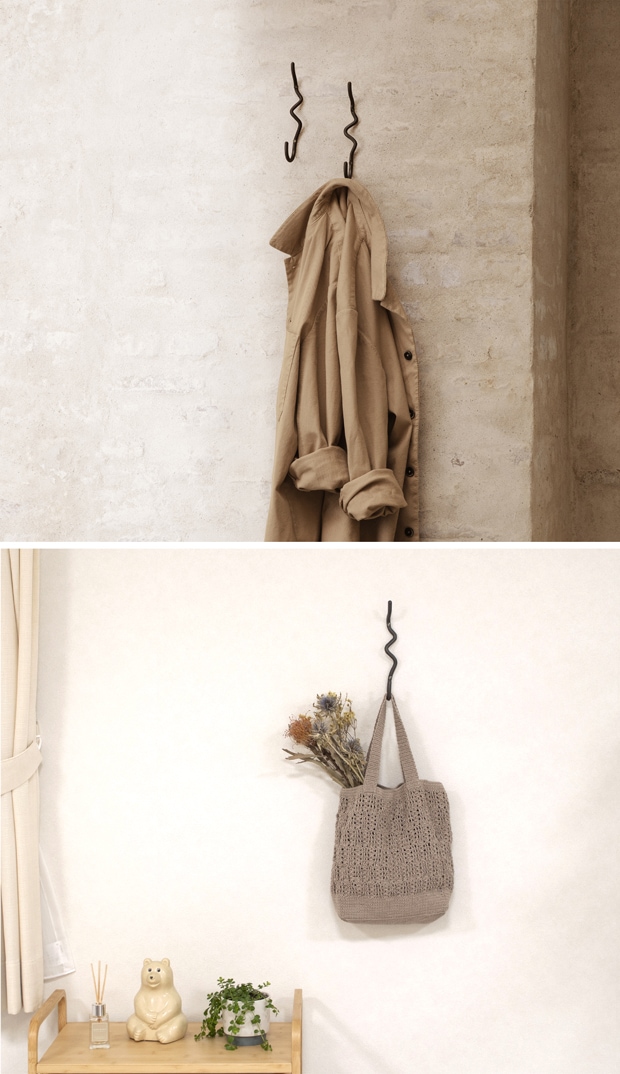 Ferm Living ファームリビング Curvature Hook カーバチュア フック ブラス ブラックブラス