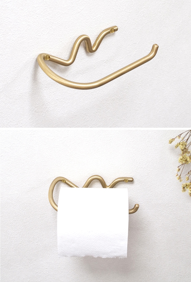 Ferm Living ファームリビング Curvature トイレットペーパーホルダー ブラス ブラックブラス