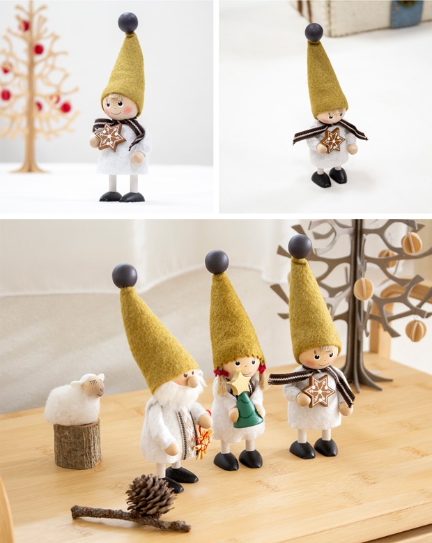 ノルディカニッセ 2024 新作 ジンジャークッキーを持った男の子 Jule Hygge NORDIKA nisse クリスマス 雑貨 木製 人形 北欧 NRD120803