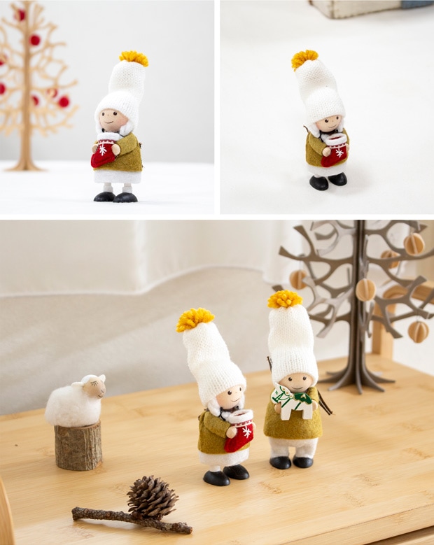 ノルディカニッセ 2024 新作 靴下を持った女の子 Jule Hygge NORDIKA nisse クリスマス 雑貨 木製 人形 北欧 NRD120804
