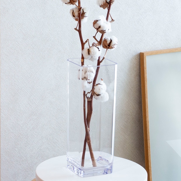 ポリカーボネート 花瓶 割れない 軽い 割れない花瓶 枝もの 大きい フラワーベース スクエア PC quadrangular 高さ35cm 幅12.5cm CLAY クレイ