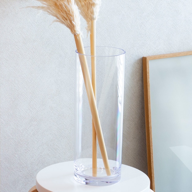 ポリカーボネート 花瓶 割れない 軽い 割れない花瓶 枝もの 大きい フラワーベース PC straight-R 高さ40cm 直径15cm CLAY クレイ