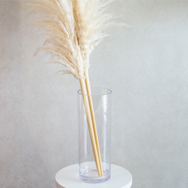 ポリカーボネート 花瓶 割れない 軽い 割れない花瓶 枝もの 大きい フラワーベース PC straight-R 高さ40cm 直径15cm CLAY クレイ