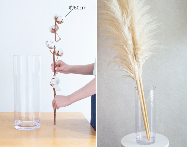 ポリカーボネート 花瓶 割れない 軽い 割れない花瓶 枝もの 大きい フラワーベース PC straight-R 高さ40cm 直径15cm CLAY クレイ