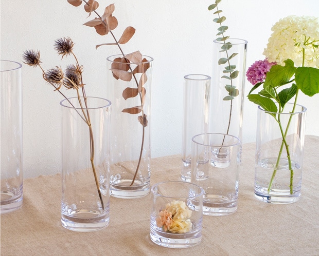 ポリカーボネート 花瓶 割れない 軽い 割れない花瓶 枝もの 大きい フラワーベース PC straight-R 高さ40cm 直径15cm CLAY クレイ