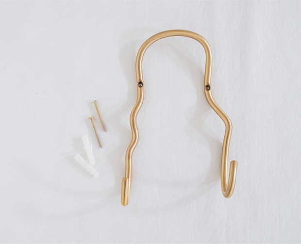 Ferm Living ファームリビング Curvature Double Hook カーバチュア ダブルフック ブラス ブラックブラス