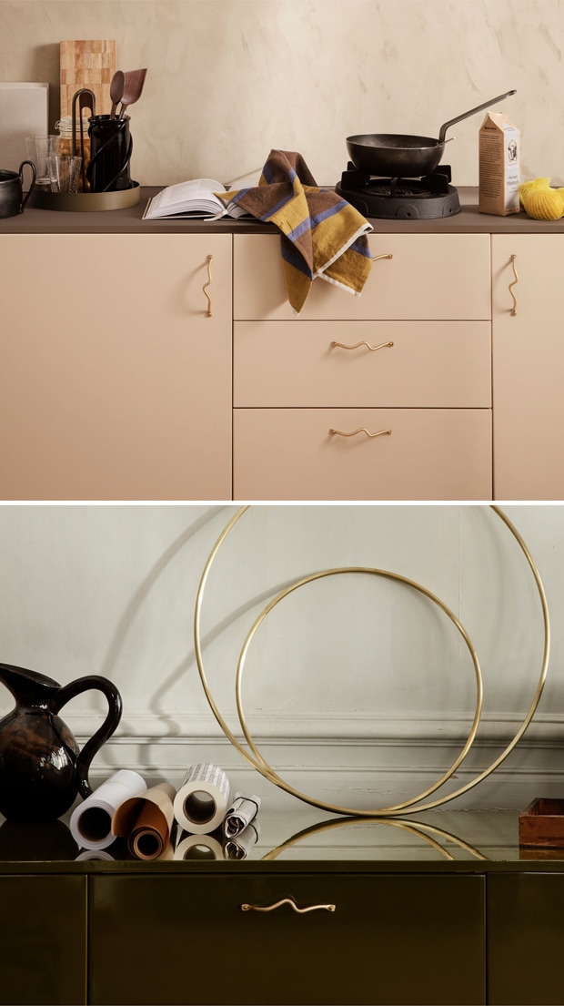 Ferm Living ファームリビング Curvature Double Hook カーバチュア ダブルフック ブラス ブラックブラス