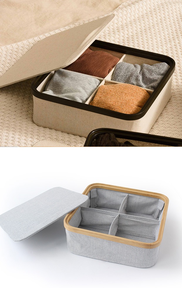 KIM Storage box with lid 4section GUDEE