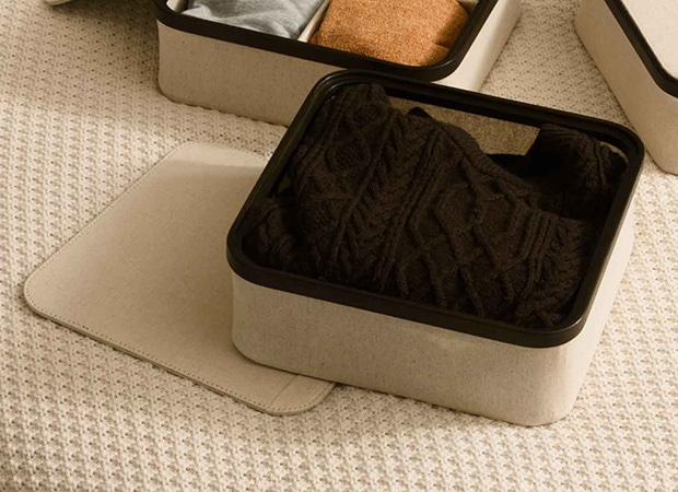 GUDEE 収納ボックス ふた付き 仕切りなし おしゃれ 折り畳み 収納カゴ 収納 竹 KIM Storage box with lid 1section GudeeLife　GUDEE